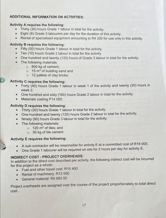 Stiple QUESTION 2 (60 marks) You are the project