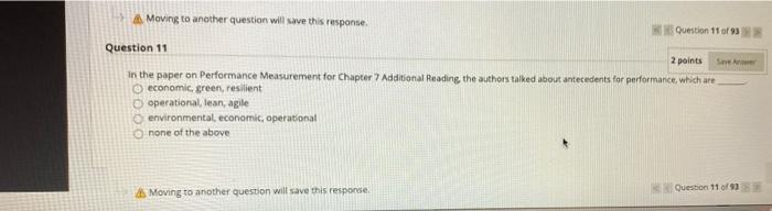 Moving to another question will save this