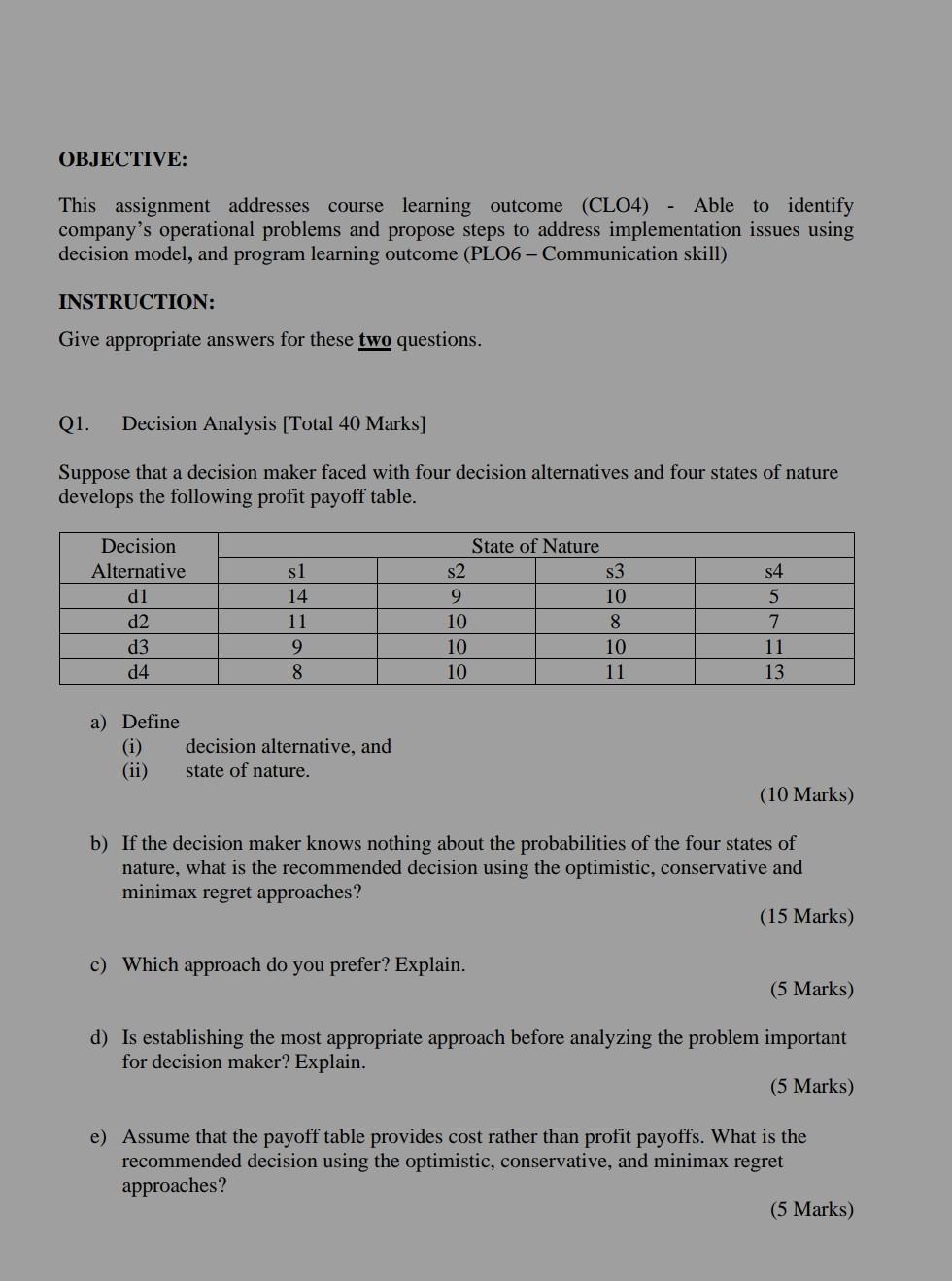 OBJECTIVE: This assignment addresses course