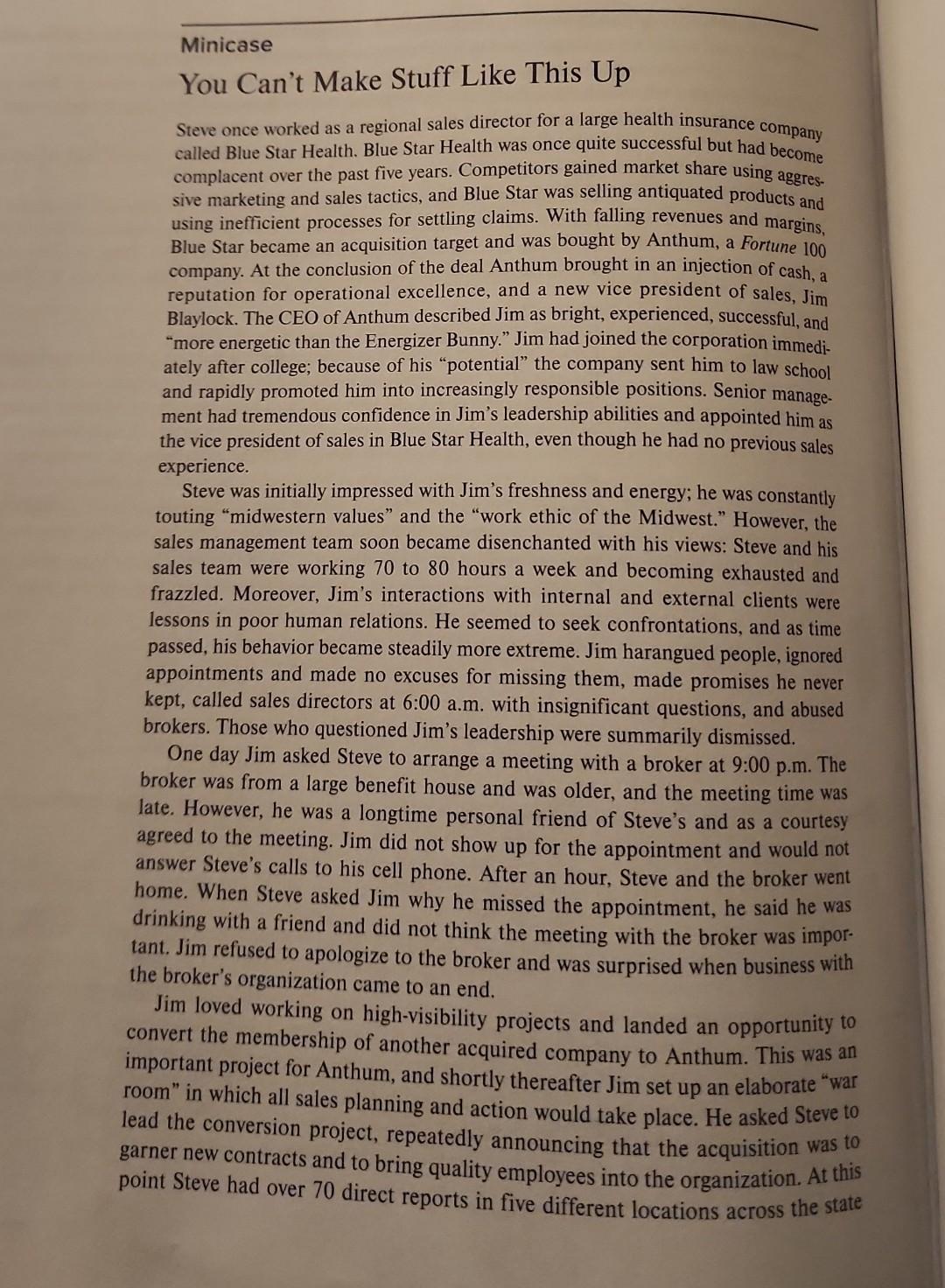 please answer the 5 questions. Minicase You Can't