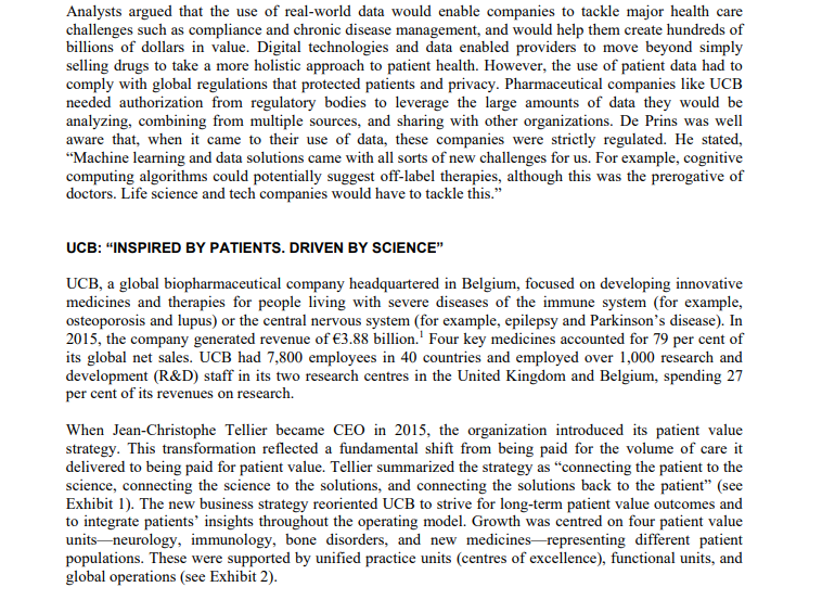 Read UCB case study and answer the following