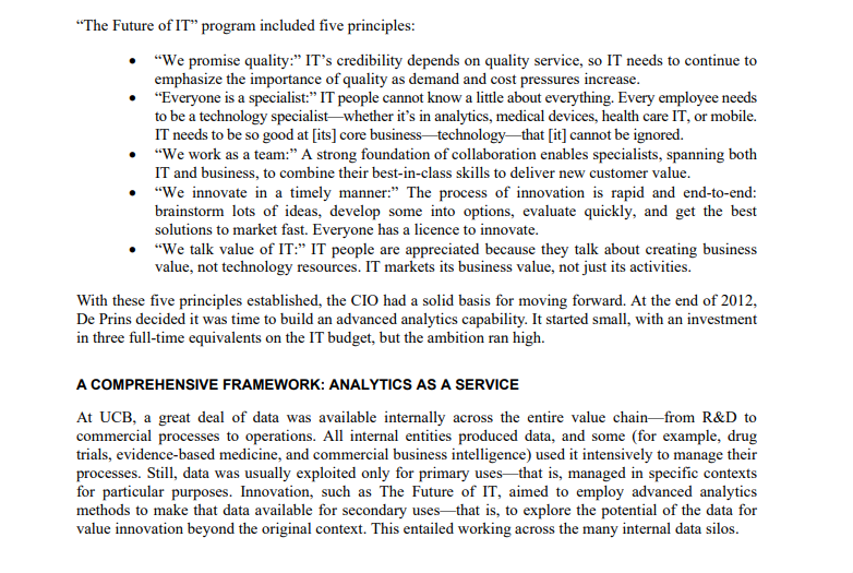 Read UCB case study and answer the following