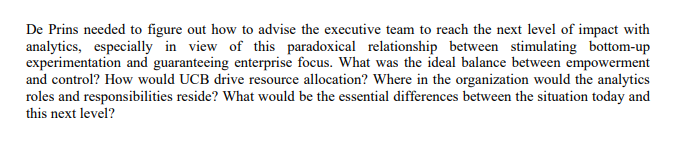 Read UCB case study and answer the following