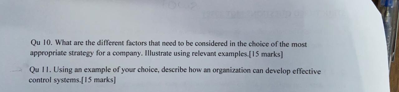 Answer both question 10 and 11.