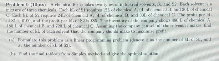 For (b), how do I find the final tableau and the