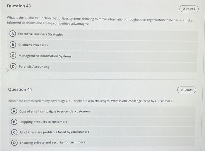 Question 41 2 Points What is the intangible