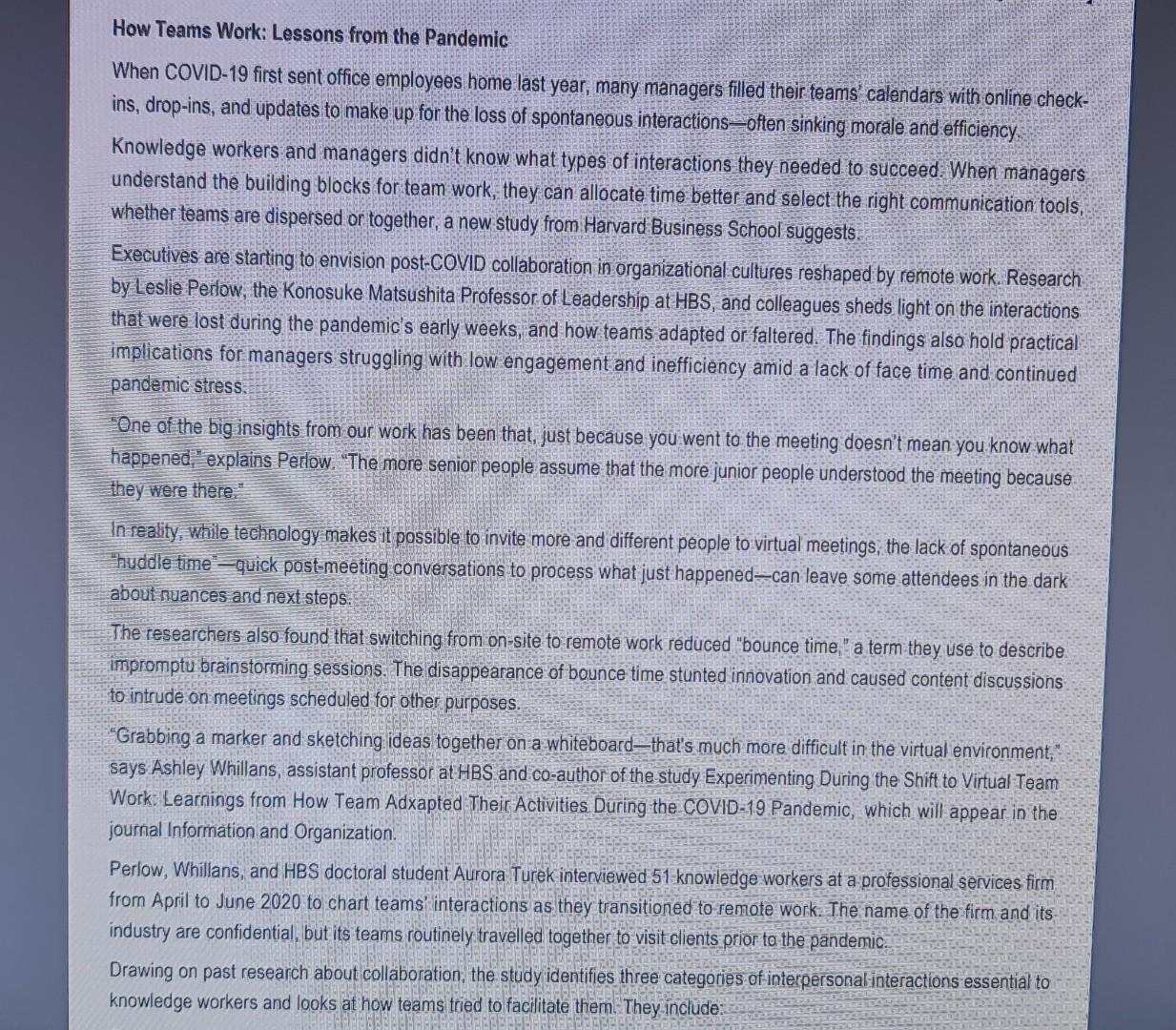 Question 2 (30 Marks) While flexible work