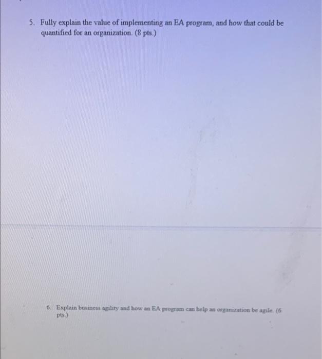 please answer in 5 complete sentences for each