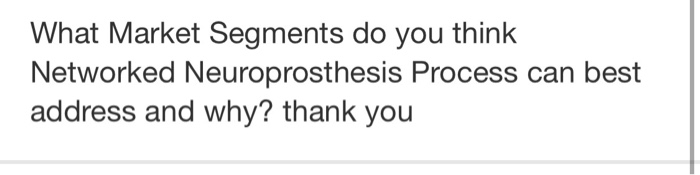 What Market Segments do you think Networked
