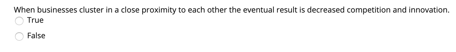 When businesses cluster in a close proximity to