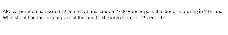 ABC corporation has issued 12 percent annual