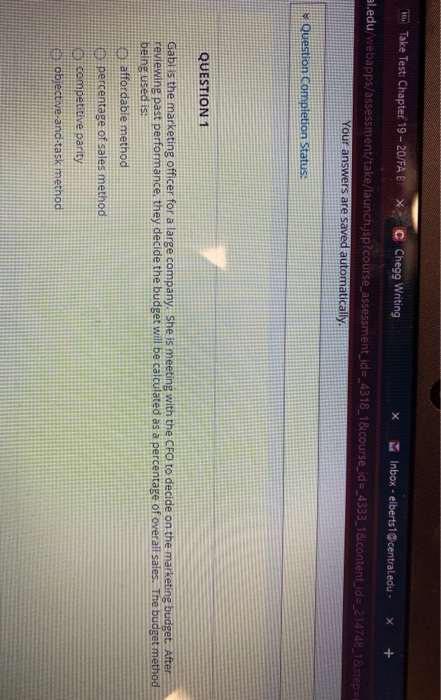 Ko Take Test: Chapter 19 - 20/FAB x C Chegg