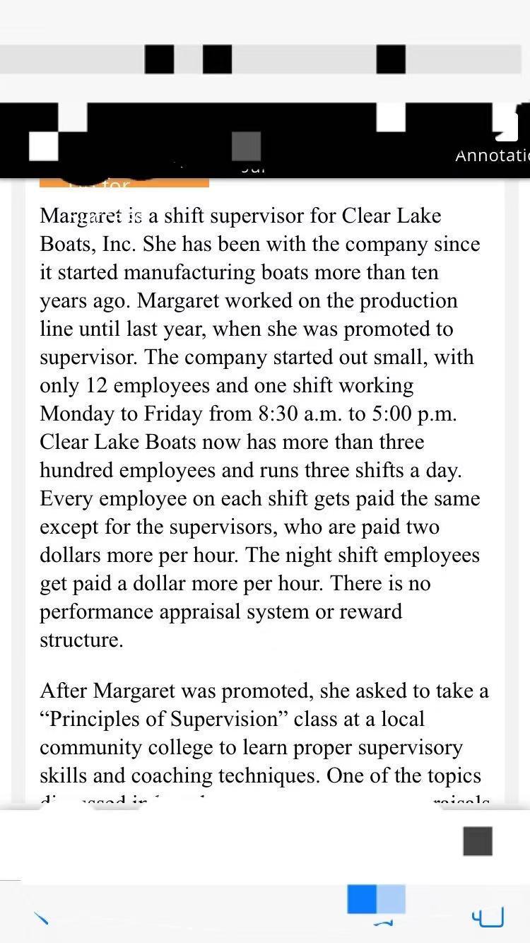 write down the 4 questions? Annotatic Margaret is