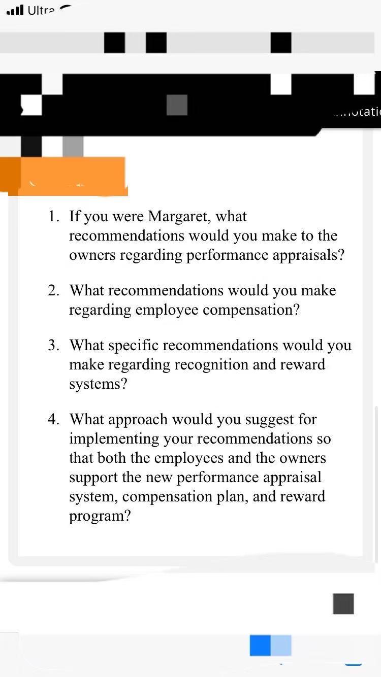 write down the 4 questions? Annotatic Margaret is
