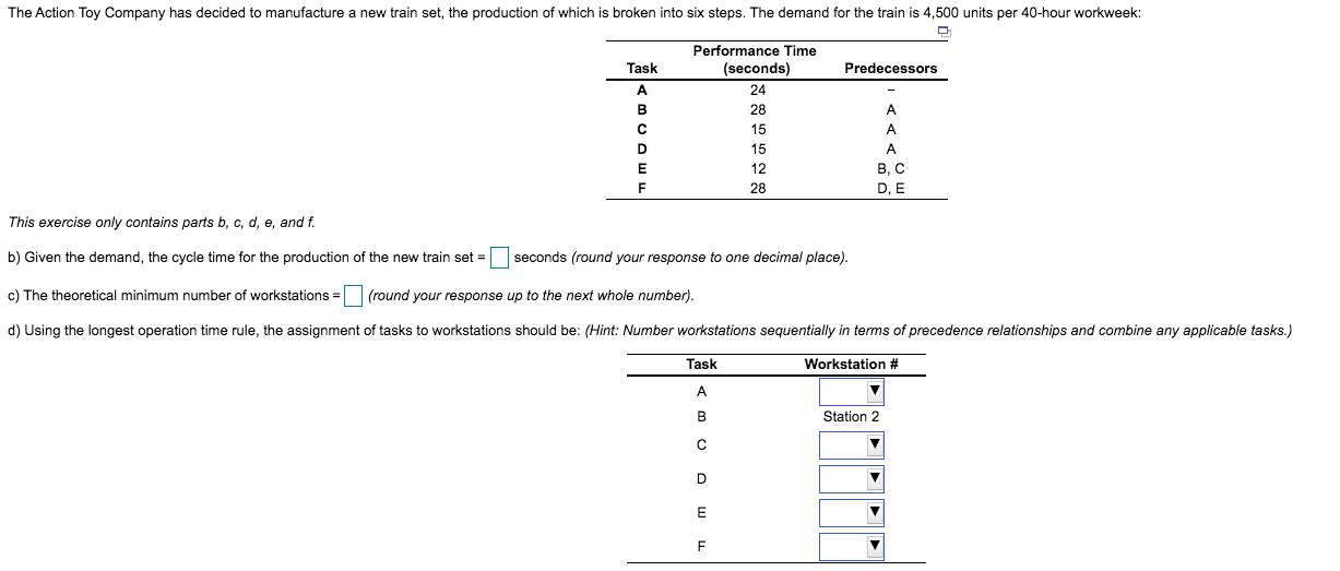 The Action Toy Company has decided to manufacture