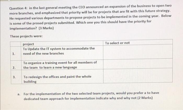 Question 4: in the last general meeting the CEO