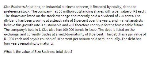 Sizo Business Solutions, an industrial business