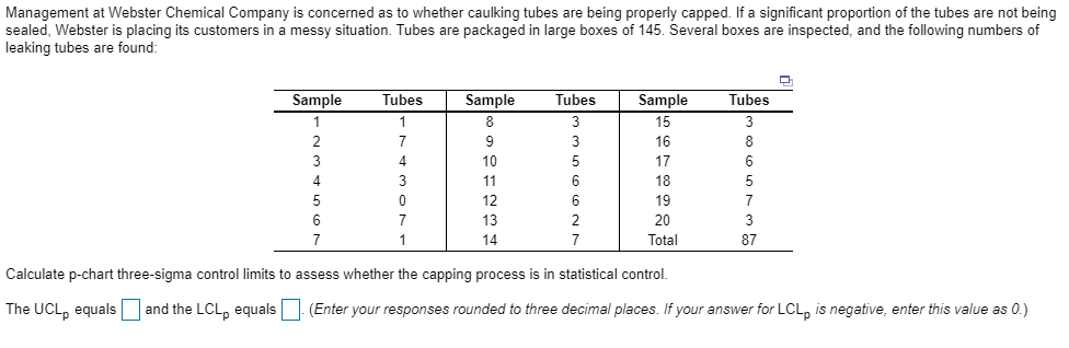 Management at Webster Chemical Company is