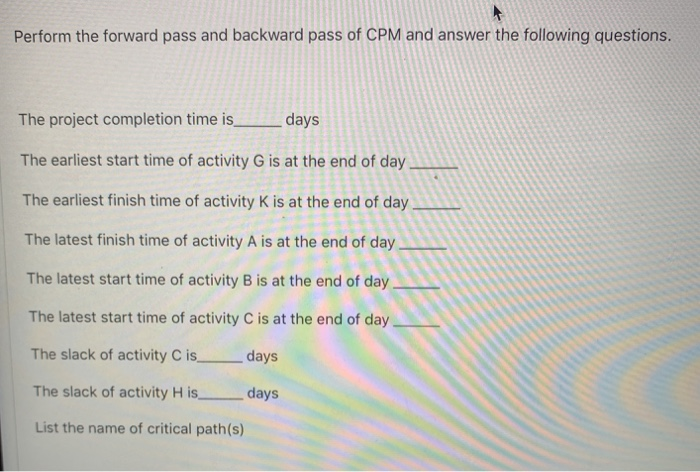 using critical path method Look at the project