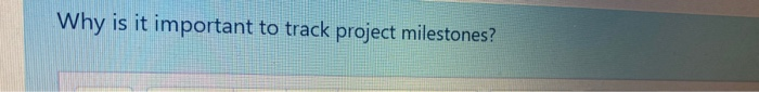 Why is it important to track project milestones