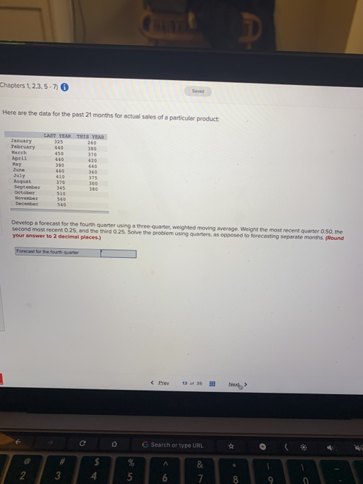 Chapters 1. 2.3.5.7 0 Saved Here are the data for