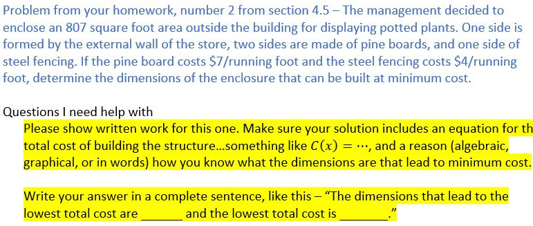 I only need help with the yellow highlighted