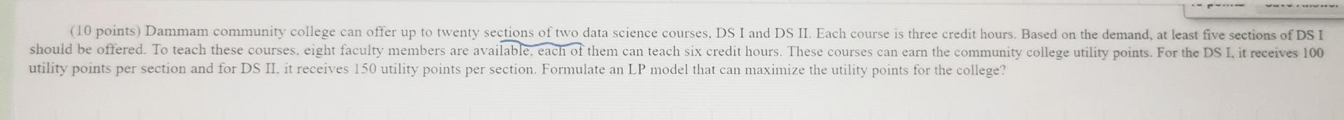 utility points per section and for DS II. it