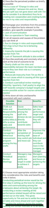 Read the case study below. Senior management