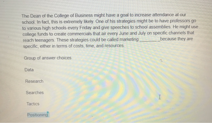 The Dean of the College of Business might have a