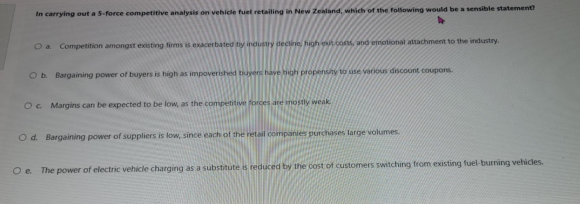 please help In carrying out a 5-force competitive