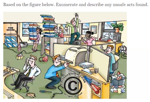 ENUMERATE AND IDENTIFY AS MANY UNSAFE ACTS AS