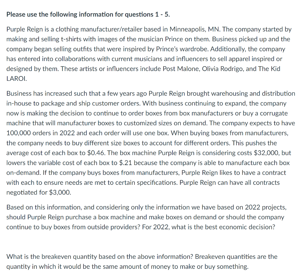 Purple Reign is a clothing manufacturer/retailer