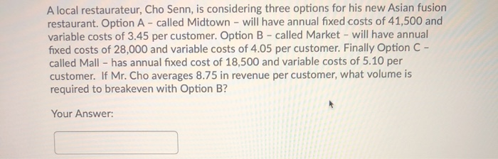 A local restaurateur, Cho Senn, is considering