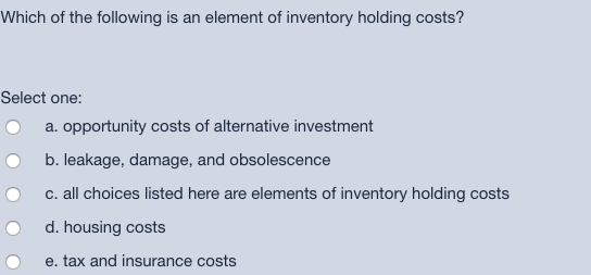 Which of the following is an element of inventory