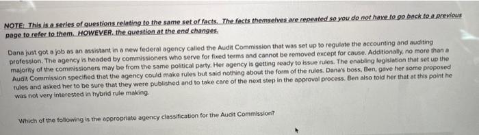 NOTE: This is a series of questions relating to