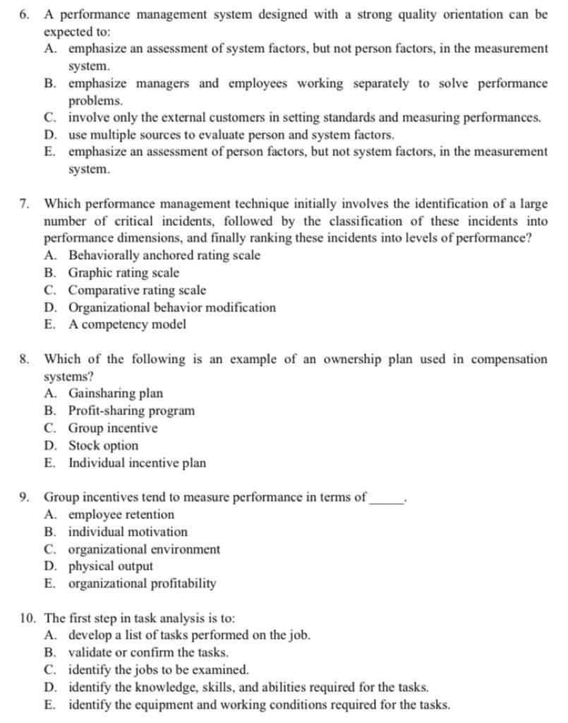 6. A performance management system designed with