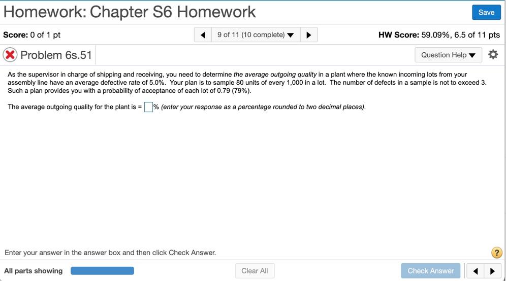Homework: Chapter 56 Homework Save Score: 0 of 1