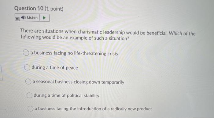 Question 9 (1 point) Listen As discussed in