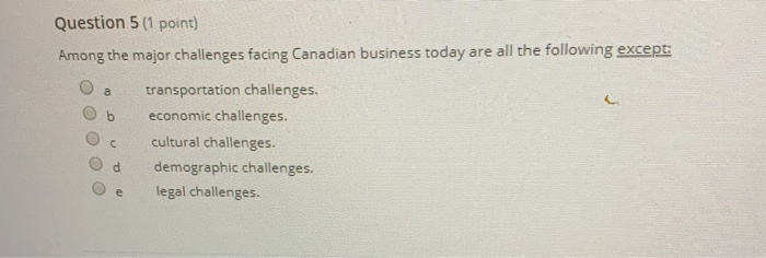 Question 1 (1 point) continues to be a