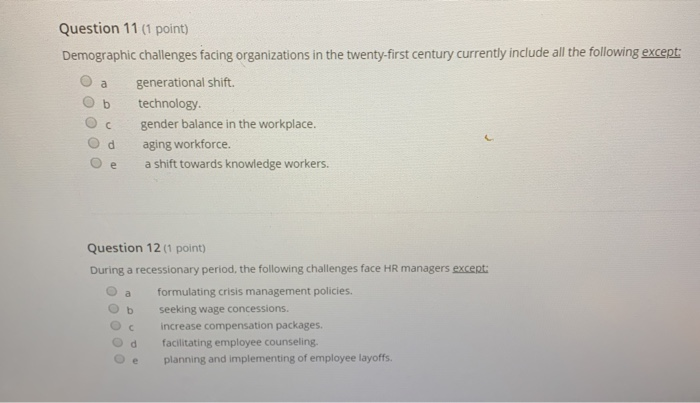 Question 1 (1 point) continues to be a