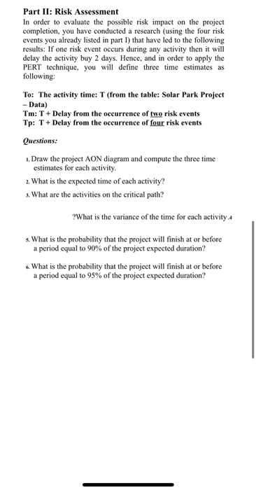 Case Study: Risk Management and Evaluation Solar