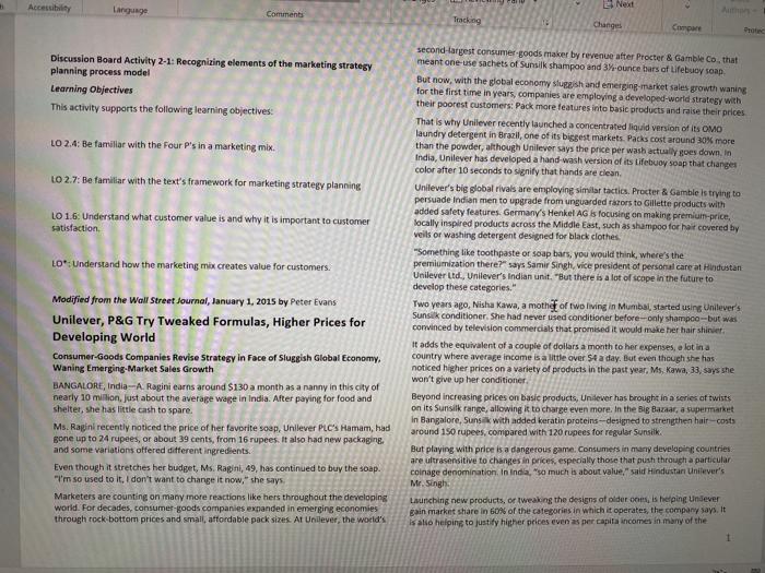 Assignment This activity will bridge chapters 1