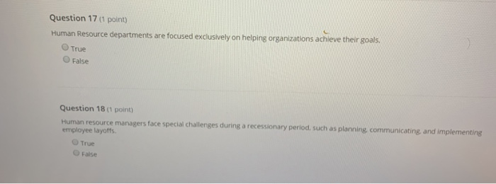 Question 1 (1 point) continues to be a