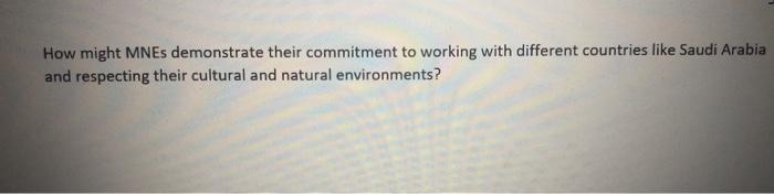 How might MNEs demonstrate their commitment to