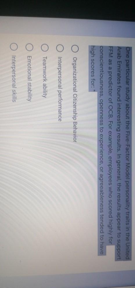 One particular study about the Five-Factor Model