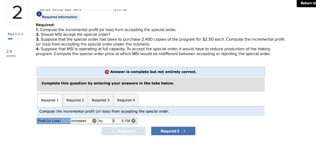 Return 2 Part 1 of 4 Required information E7-6