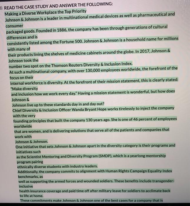 plzz 3) READ THE CASE STUDY AND ANSWER THE