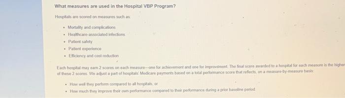Read the description for The Hospital Value Based