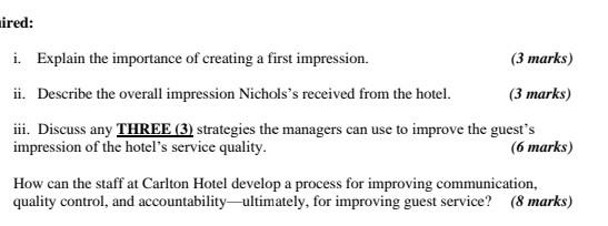 ired: i. Explain the importance of creating a