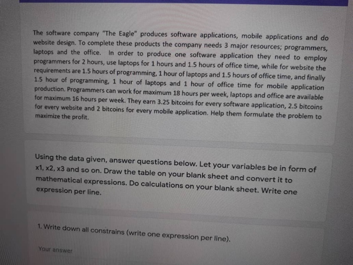 The software company "The Eagle" produces